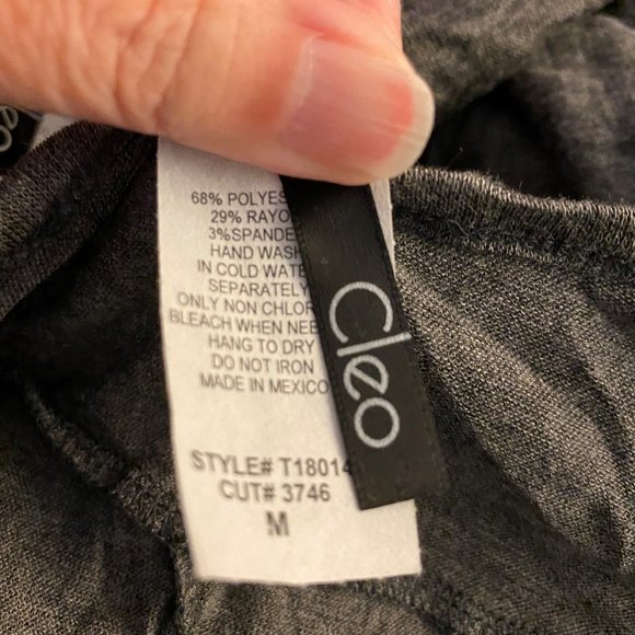 Cleo Ladies Lightweight Gray Front Knot Twist Drape Top - Small Only - Picture 6 of 8